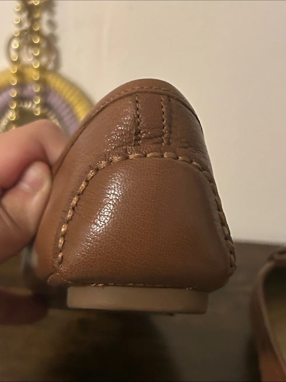Michael Kors Tan Brown Leather MK Logo Loafers